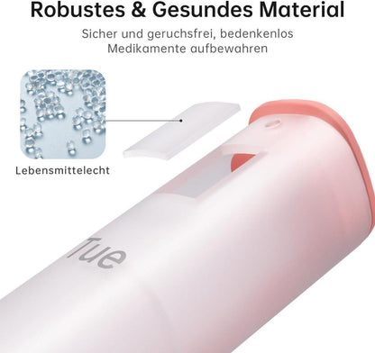 KOVIUU Tablettenbox 7 Tage mit 2 Fächern, Pillendose groß, Medikamentenbox für Unterwegs - Transluzent-rosa