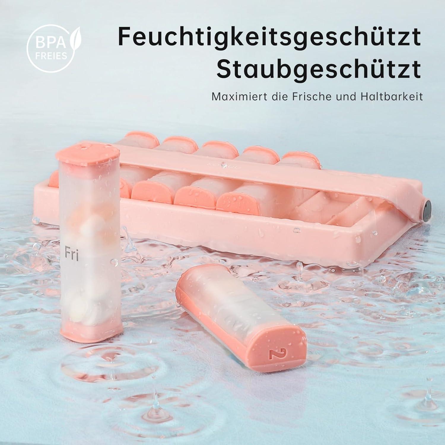 KOVIUU Tablettenbox 7 Tage Medikamentenbox Pill Box, groß, rosa