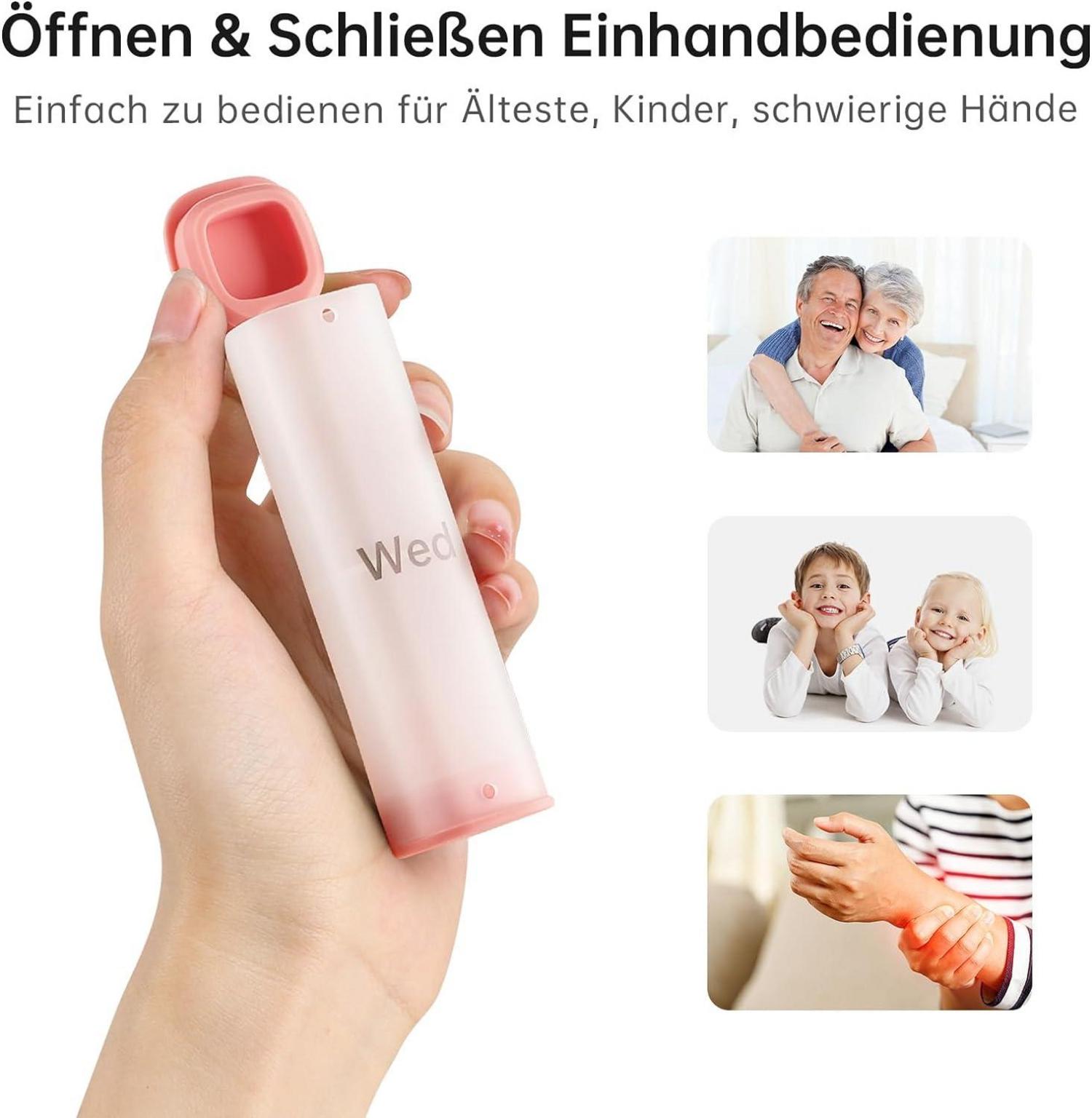 Tablettenbox 7 Tage Grosse Faecher Medikamentenbox Transluzent-rosa