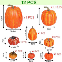 Künstliche Kürbisdekoration Halloween Erntedankfest 12er Set