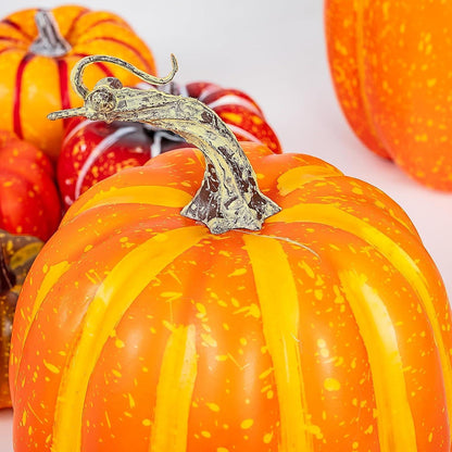 Künstliche Kürbisse Halloween Herbstdeko 12 Stück Sortierte Größe