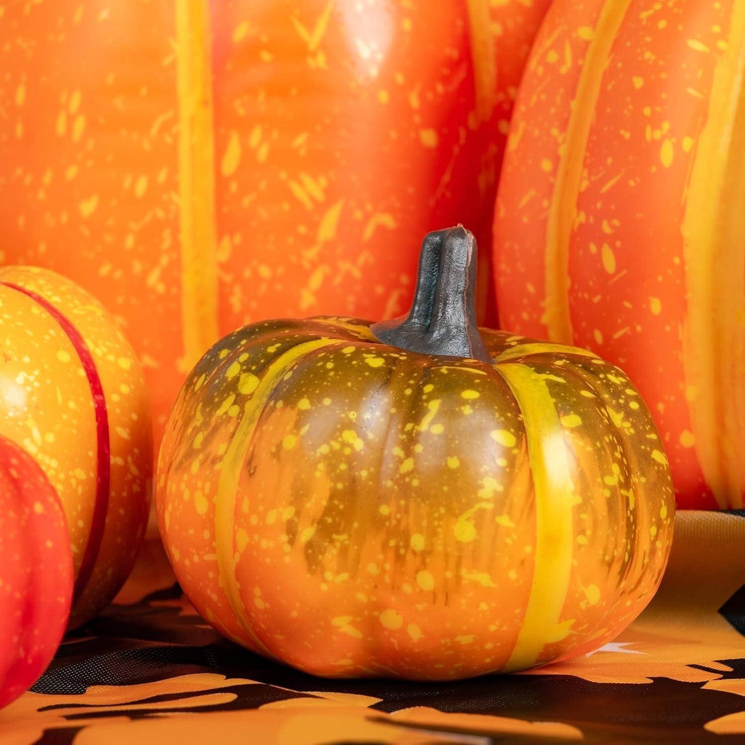 Künstliche Kürbisse Halloween Erntedankfest Herbstdeko 12 Stück