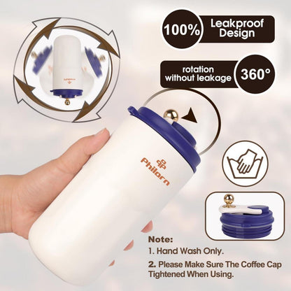 Thermobecher Kaffee to go 420ml Edelstahl auslaufsicher Blau