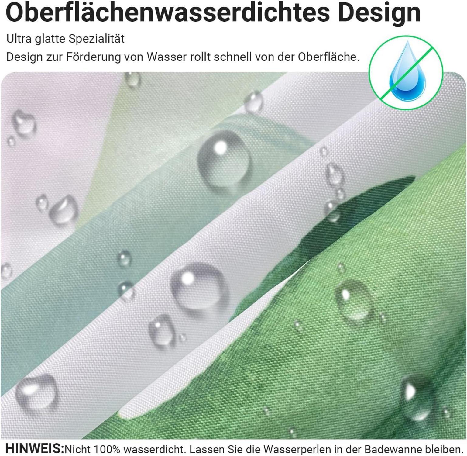 Duschvorhang 100x200cm Grün Blätter Anti-Schimmel