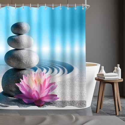 Duschvorhang Kieswüste Antischimmel 100x200cm wasserabweisend Polyester 7 Ösen