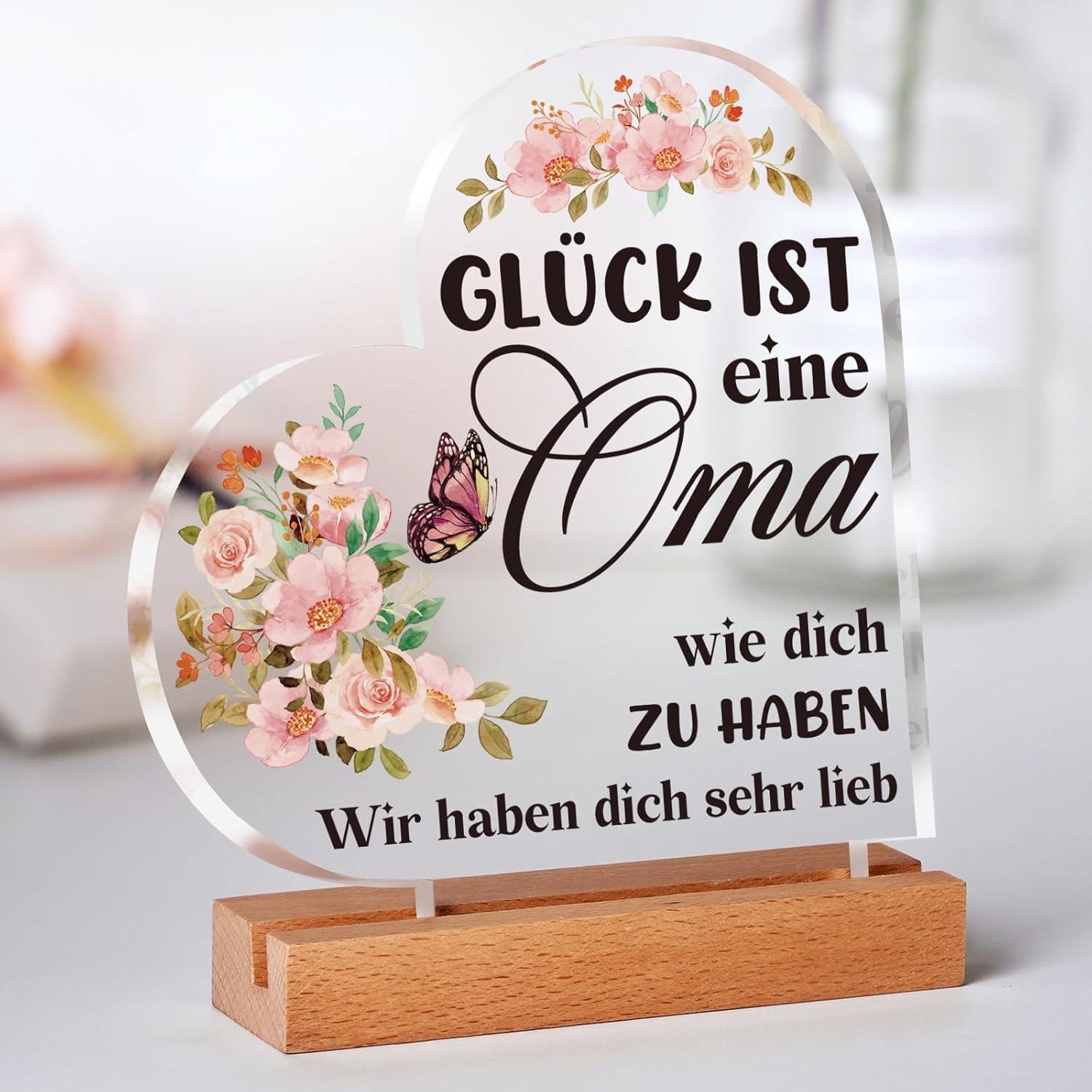 Apjielop® Acryl Oma Geschenk Geburtstag Deko Ornamente
