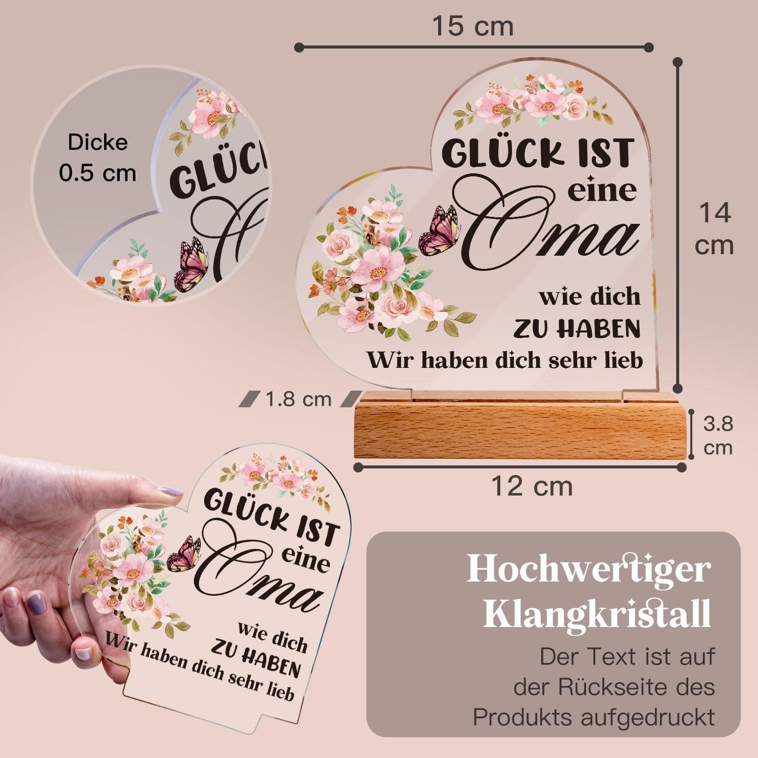 Apjielop® Oma Geschenk Acrylorname Geburtstagsgeschenk Enkelin Tischdekoration