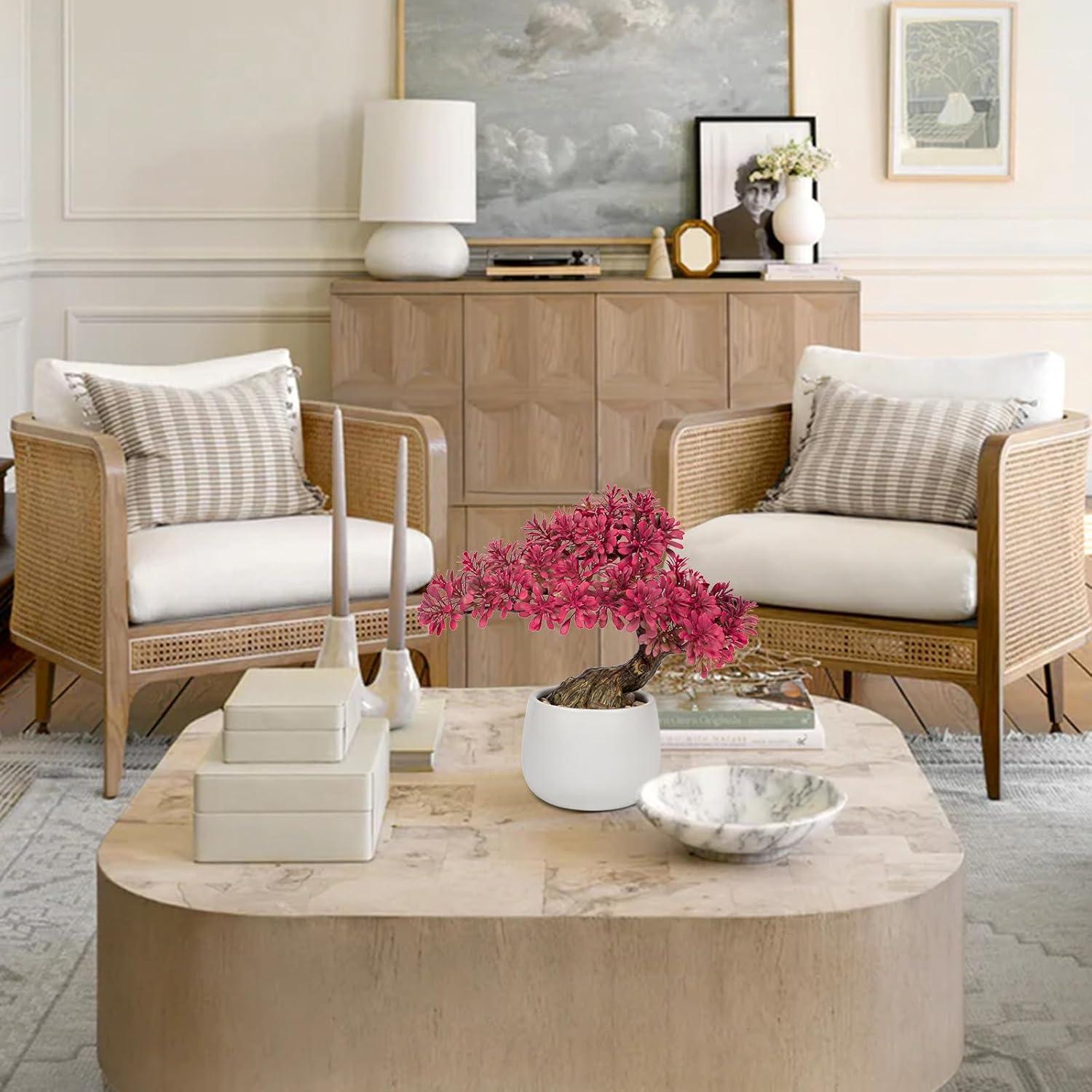 Kunstpflanze Bonsai Baum Podocarpus im Keramiktopf 25 cm Aesthetic