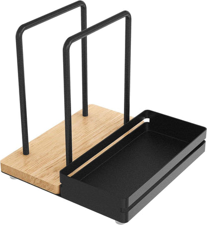 Serviettenhalter Schwarz Metall Holz Tisch Organizer