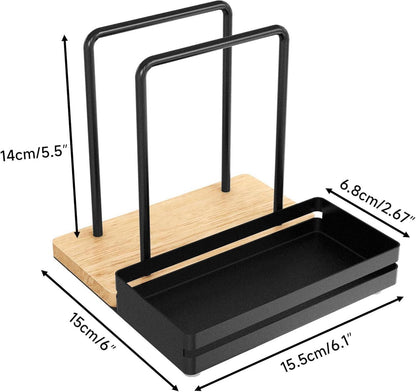 Serviettenhalter Schwarz Metall Holz Tisch Küchenzubehör Dekorieren