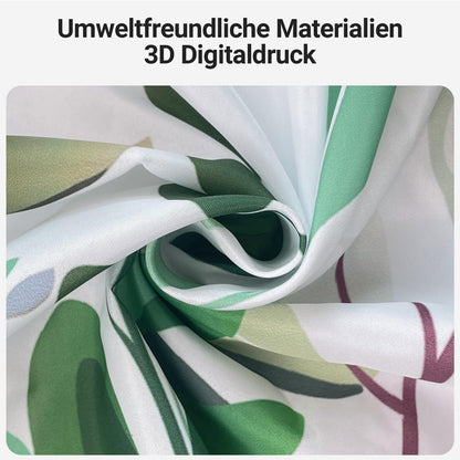 Duschvorhang Grün Blätter 100x200 Textil Beschwerter Saum Wasserdicht Waschbar