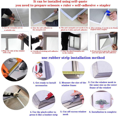 Insektenschutz Fenster 200x150cm - Moskitonetz Fiberglas Fenstergitter - Schneidbar, Reißfest, Langlebig - Fliegengitter Meterware