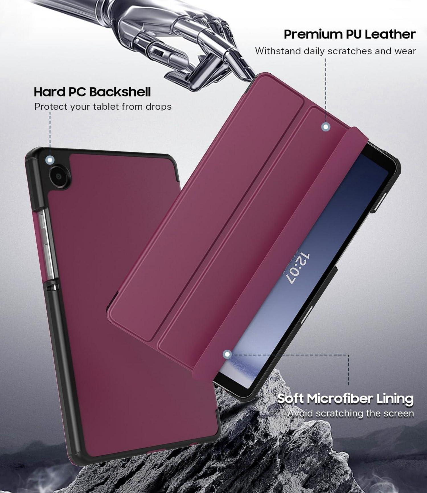 TiMOVO Samsung Galaxy Tab A9 8,7 Hülle 2023, Schlanke Schutzhülle mit Ständer & Harter Rückseite, RoseLila