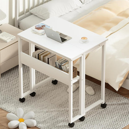 Kleiner Schreibtisch Klappbar 63 cm mit Rollen