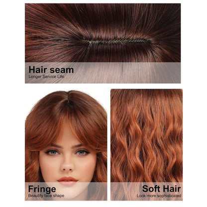 Bob Lockenperücke rotblond – Synthetisch & Fransen