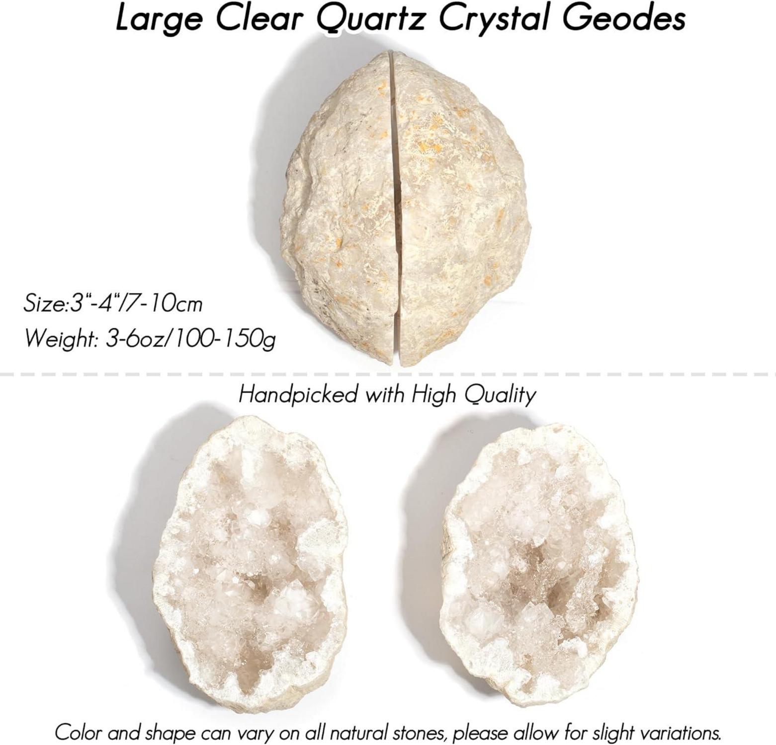 QianCannaor Kristalle Geode Set klare Quarz Meditation Energie