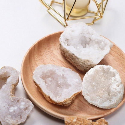 QianCannaor Kristalle Geode Set klare Quarz Meditation Energie
