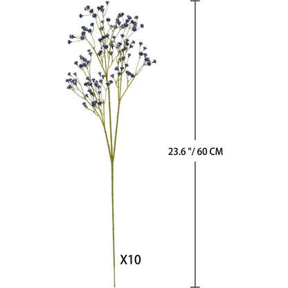 10x Künstliches Schleierkraut Blau - Deko Blumenstrauß 60cm
