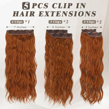 Clip Haar Extensions 5 STÜCKE Kupfer Auburn 50CM Wellige