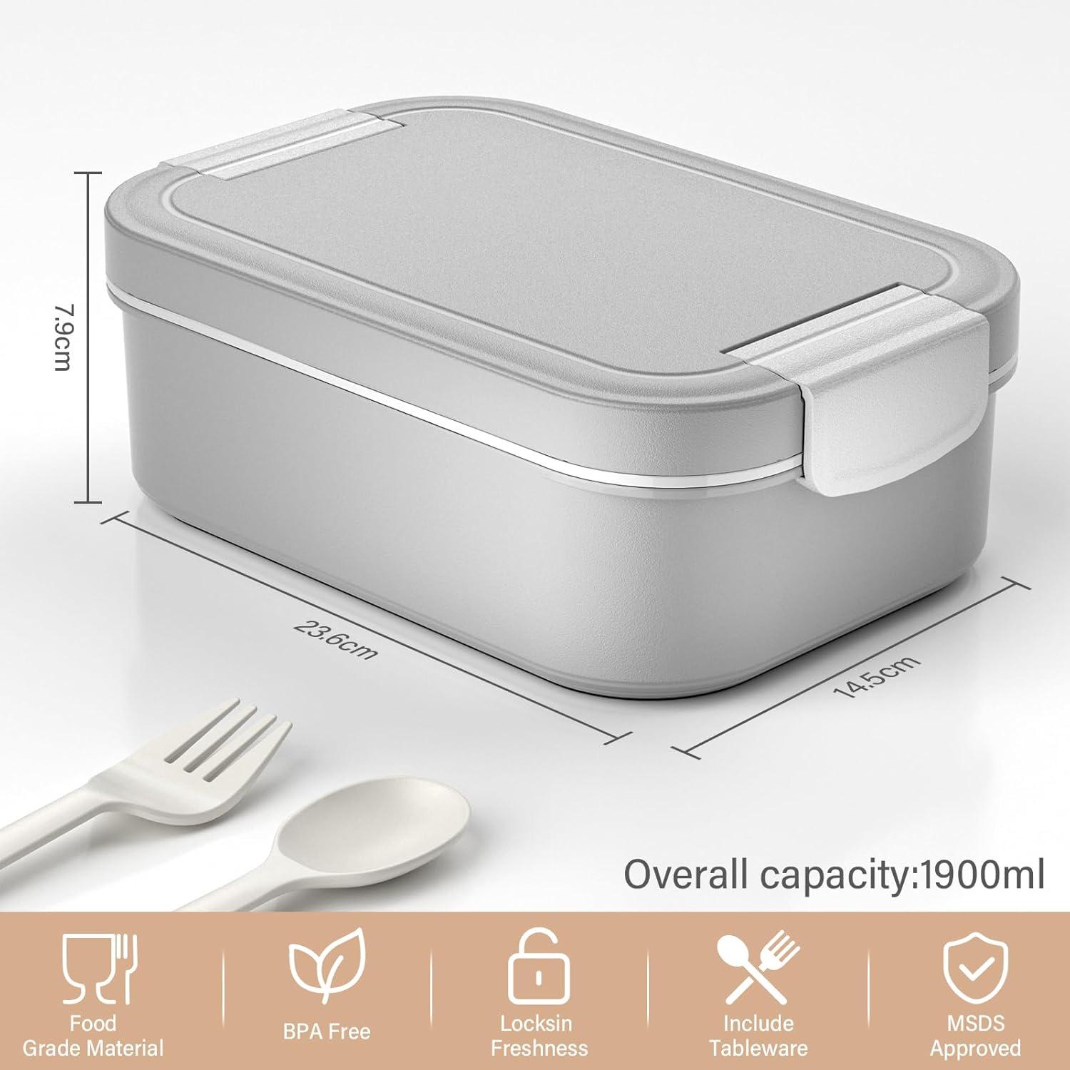 LEIKEEGO Lunchbox Bento Box Auslaufsicher 1900ml Erwachsene Büro Schule