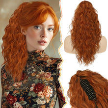 Barrette-Copper 45cm Wavy Natural Synthetic Clip Hairpiece Ponytail