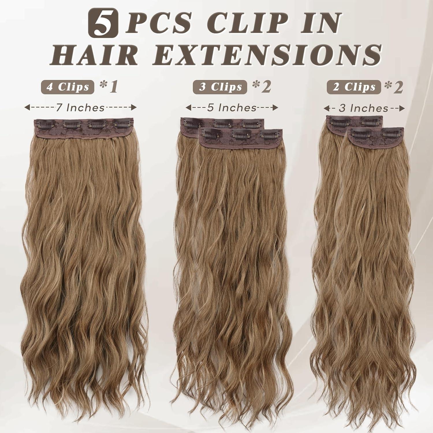 Clip Haar Extensions Highlights Synthetik Haarteile 50 cm