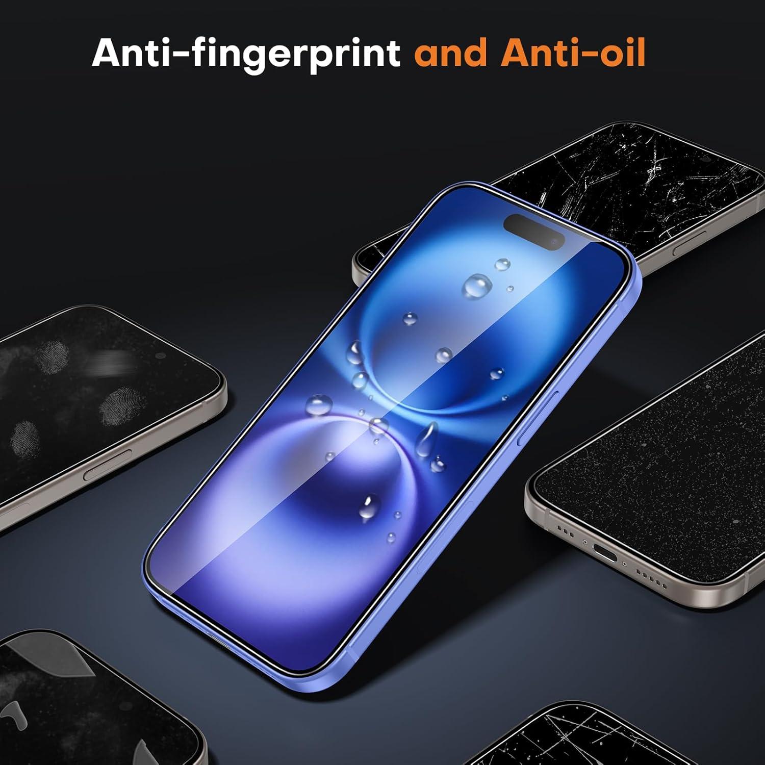 Panzerglas iPhone 16/15/15 Pro Schutzfolie 3 Stück 9H Härte