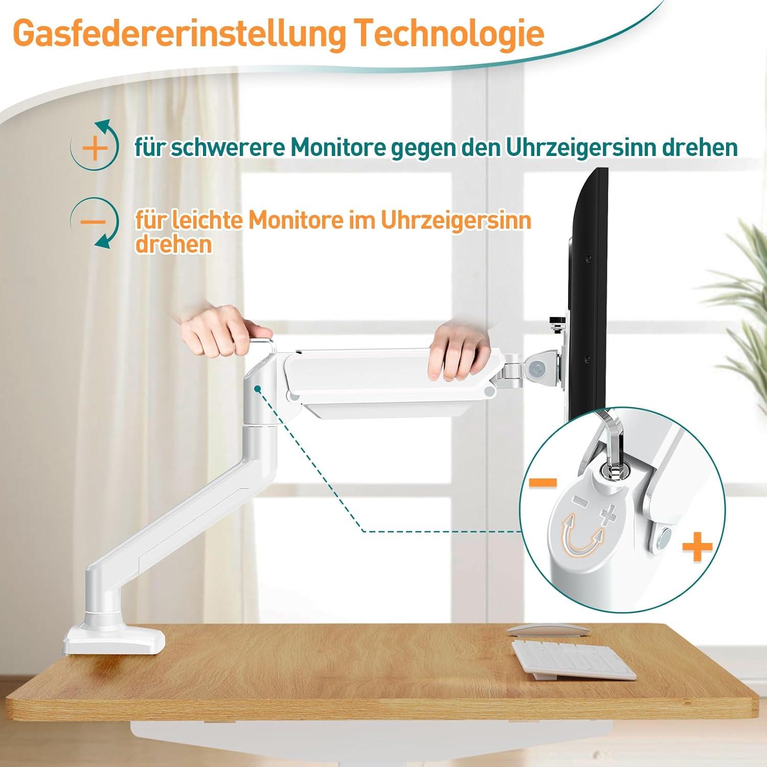 Monitor Halterung 13-32 Zoll VESA 75/100 Gasdruckfeder