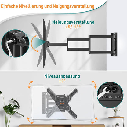 TV Wandhalterung schwenkbar neigbar ausziehbar VESA 400x400mm bis 35KG