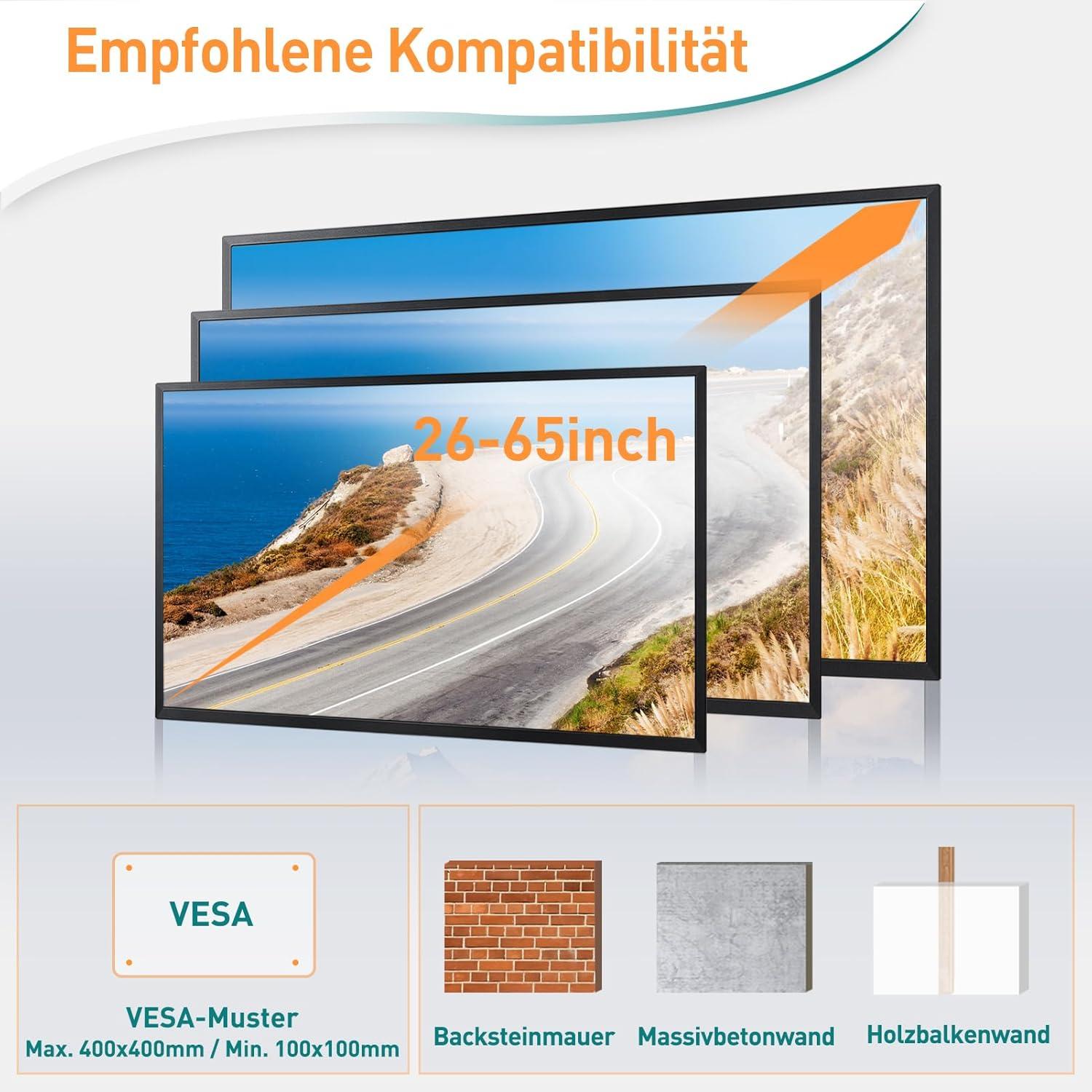 TV Wandhalterung schwenkbar neigbar ausziehbar VESA 400x400mm bis 35KG