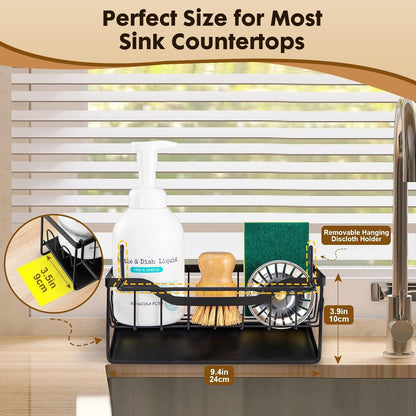 Schwammhalter Schwarz für Küche und Bad, Spülen Organizer