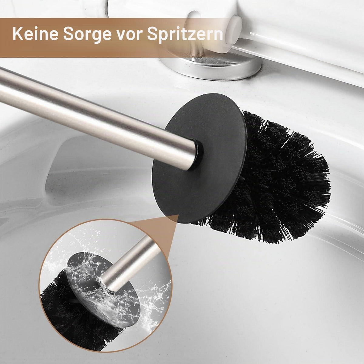 Toilettenbürste & Halter aus gebürstetem Nickel Edelstahl