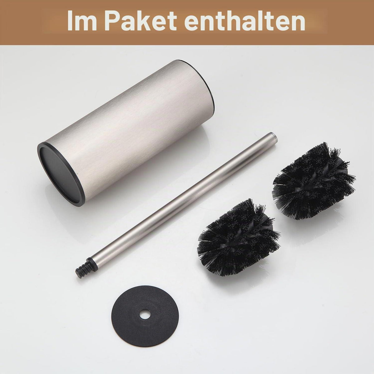 Toilettenbürste & Halter aus gebürstetem Nickel Edelstahl