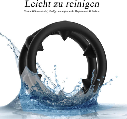 Penisring Set Silikon Cockringe Edelstahl Hodenring BDSMJOY