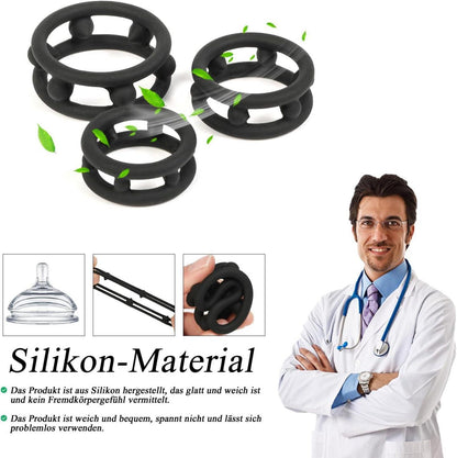 BDSMJOY Penisringe Set Herren Silikon Cockringe Hodenring Eichelring 6 pcs