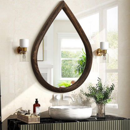 Holzrahmen Teardrop Spiegel Wanddeko 65x45cm Vintage Bauernhaus Stil