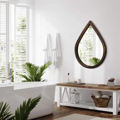 Holzrahmen Teardrop Spiegel Wanddeko 65x45cm Vintage Bauernhaus Stil