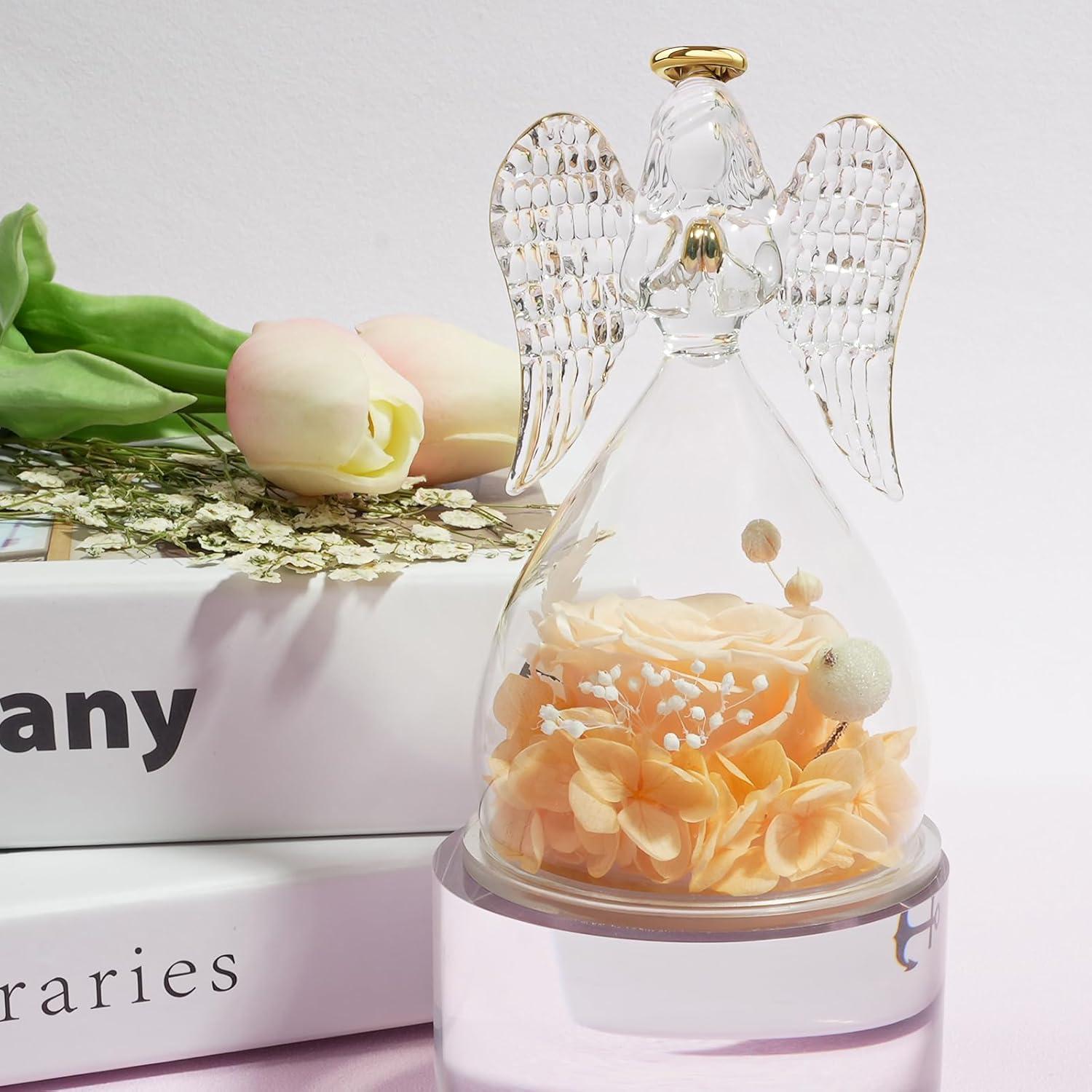 Ewige Rose Engel Figur Geschenkbox für Frauen Mama Mutter Oma zum Valentinstag Muttertag Jahrestag