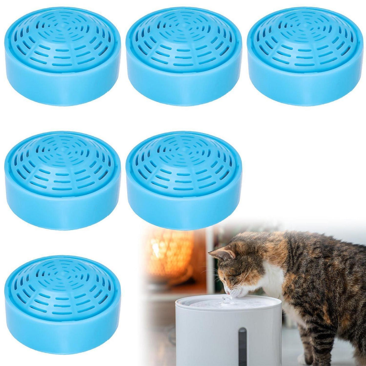 6x Katzenbrunnen Filter für Edelstahl Trinkbrunnen