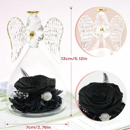 Miofula Ewige Rose Engel Figur Geschenkbox für