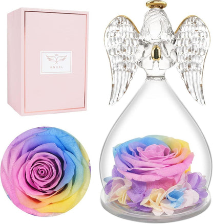 Engel Figur Ewige Rose Geschenk für Frauen Mutter Oma Freundin
