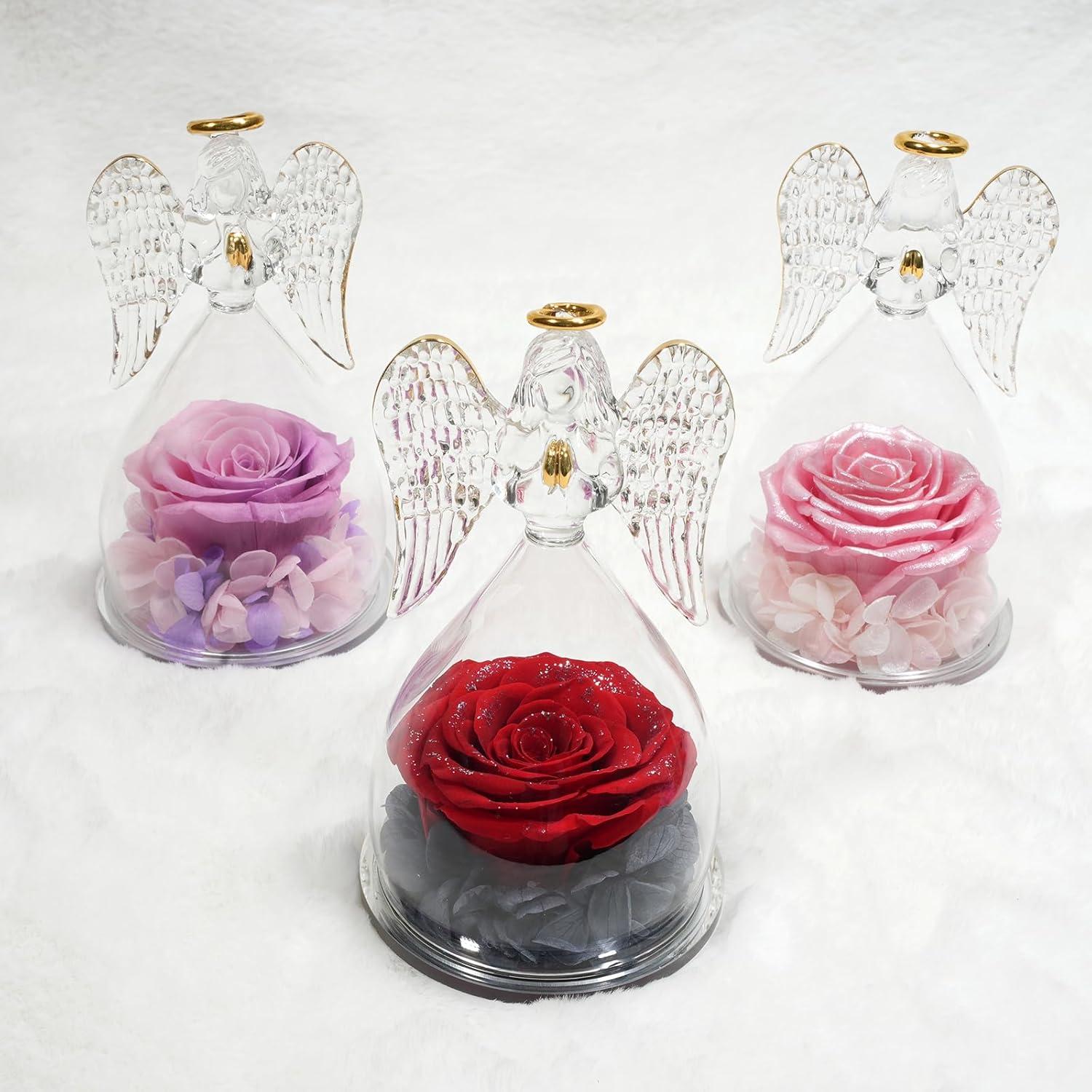 Engel Figur Ewige Rose Geschenkset Muttertag Weihnachten Valentinstag