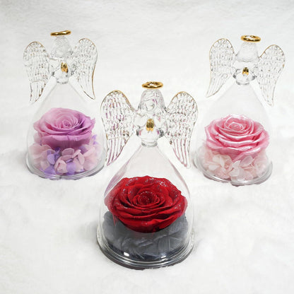 Engel Figur Ewige Rose Geschenkset Muttertag Weihnachten Valentinstag