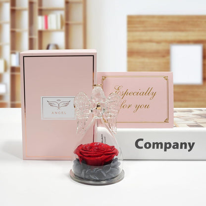 Ewige Rose Engel Figur Geschenk Frauen Mutter Valentinstag Himmel Rot