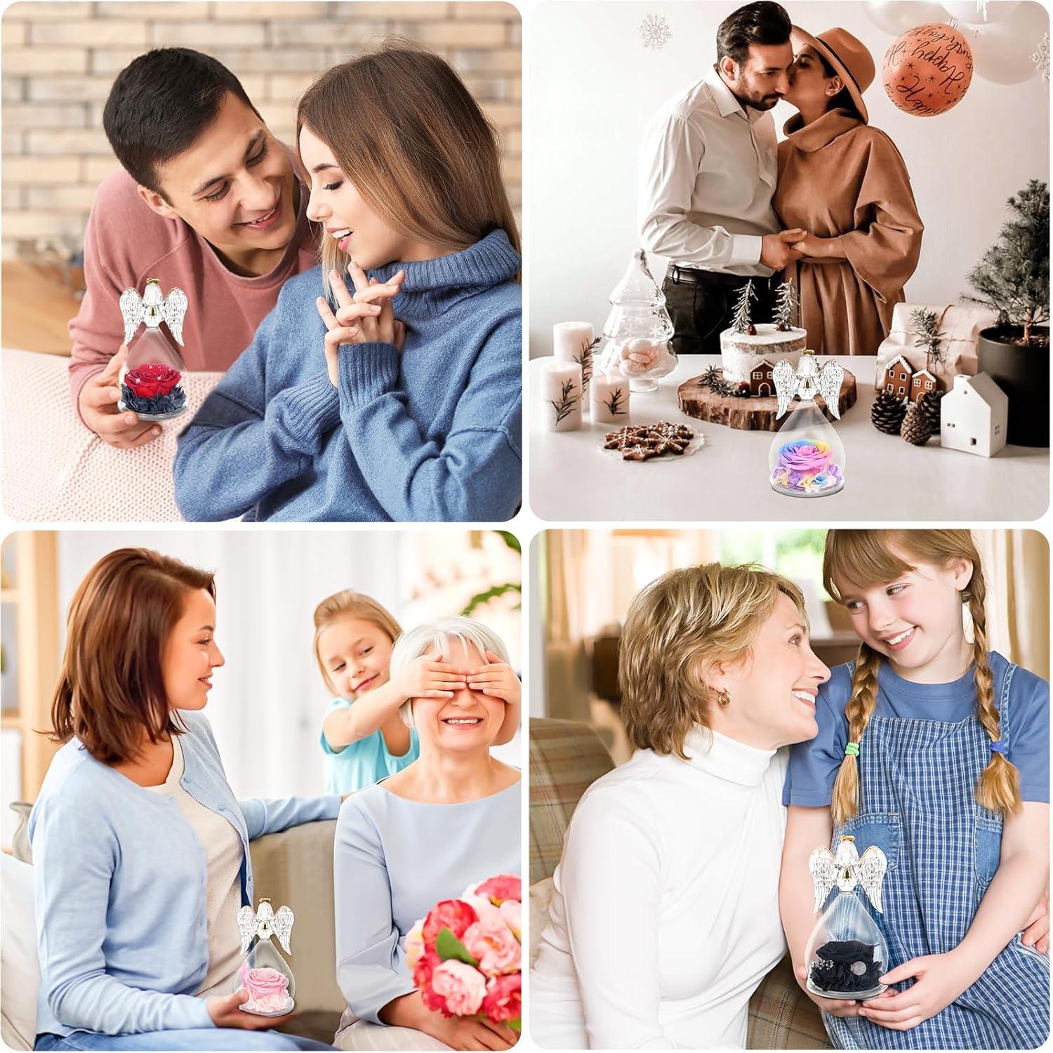 Ewige Rose Engel Figur Geschenk Geburtstag Weihnachten Valentinstag