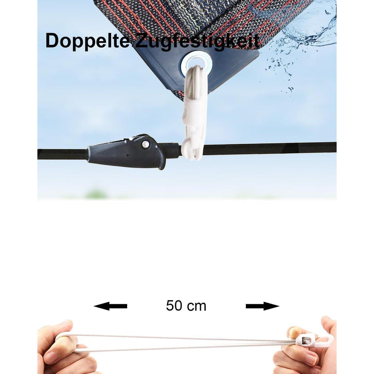 Spanngummis mit Haken 50er Set - 25cm Expander für Camping & Planen