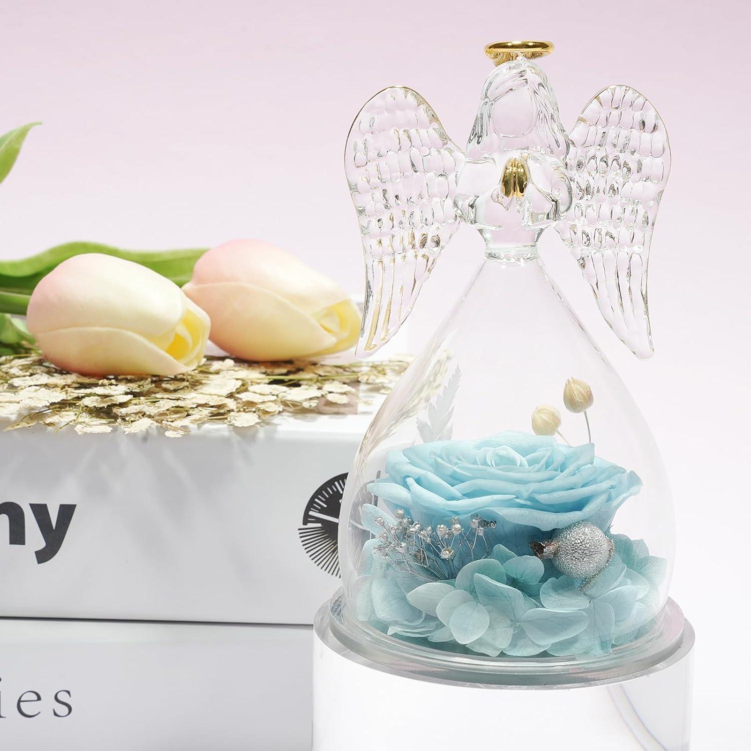 Ewige Rose Engel Figur Geschenke für Frauen Mama Weihnachten Valentinstag