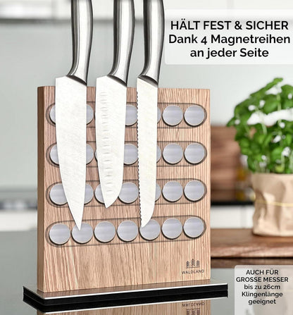 Messerblock magnetisch aus Eichenholz für bis zu 10 Messer