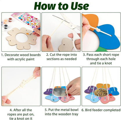 Kinder Vogelfutter Bastelset 2er Pack DIY Holz Paint Kit Outdoor Spielzeug