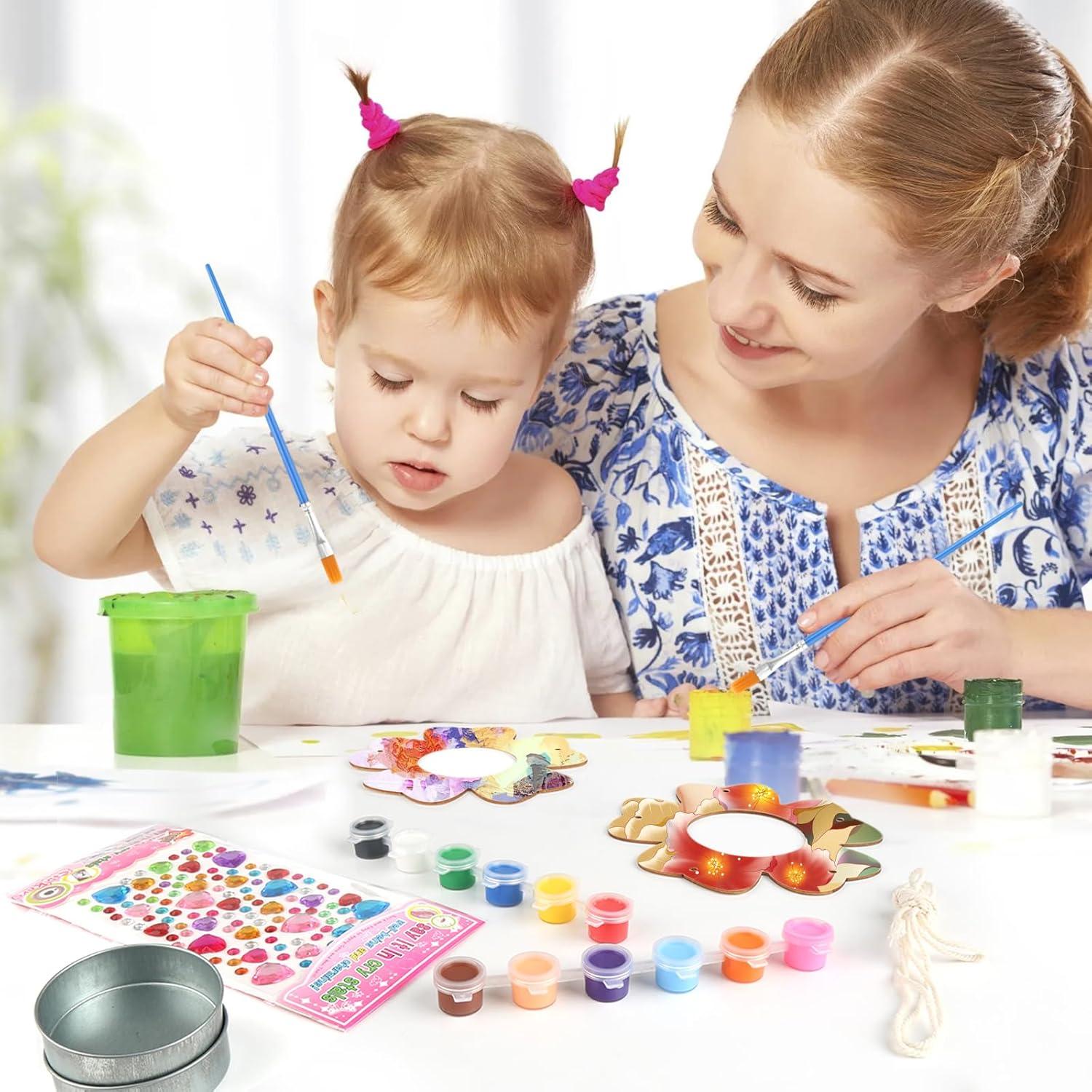 Kinder Vogelfutter Bastelset 2er Pack DIY Holz Paint Kit Outdoor Spielzeug